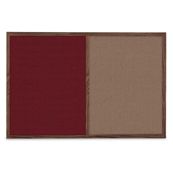 United Visual Products Slim Style Indoor Enclosed Corkboard, 36 UV504SC-BRONZE-MEDGRY - main